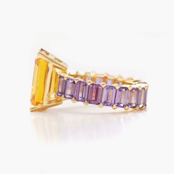 Izabel Ultra Ring Yellow Purple Silver NIB Size 54 (7) - Picture 3 of 11